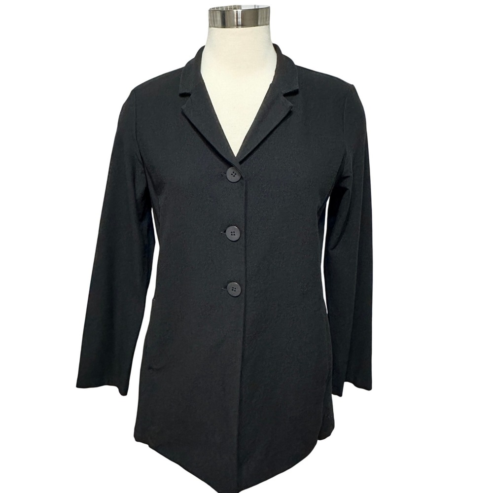 EILEEN FISHER Stretch Crepe Blazer Jacket Womens Petite M Travel Office Layer‎